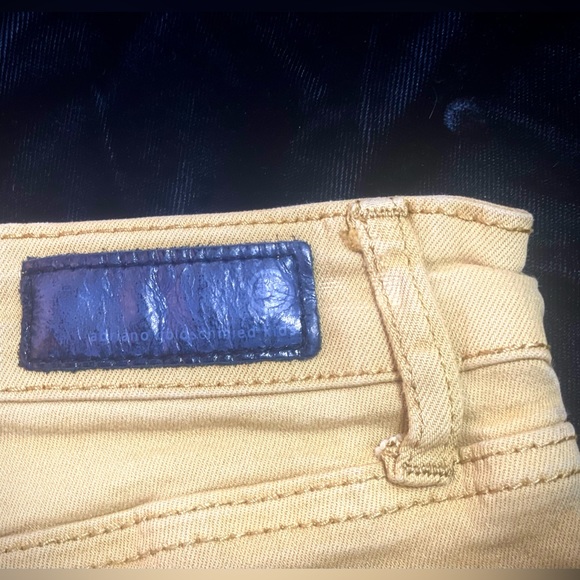 🖤 Adriano Goldshmied 🖤 AG Kids 14 The Karlie Shorts Yellow Stretch Denim 24” - Picture 7 of 7